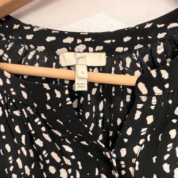 Joie silk black and white blouse size small - Picture 6 of 8
